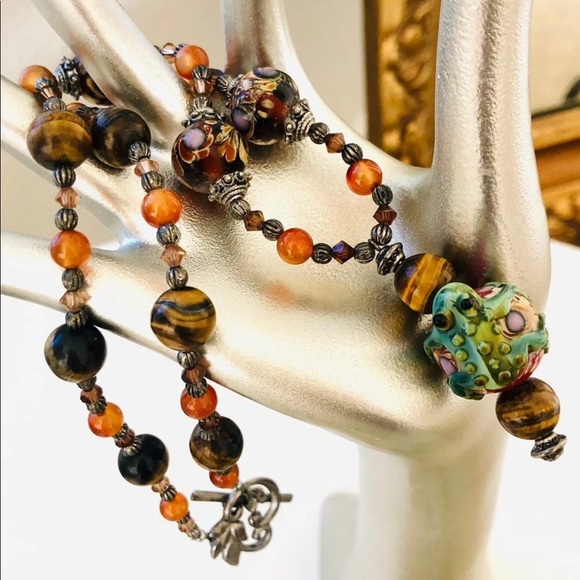 Vintage Art Glass Frog Pendant Necklace - Picture 10 of 11